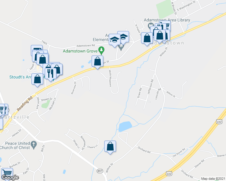 map of restaurants, bars, coffee shops, grocery stores, and more near 22 Misty Meadow Drive in Denver