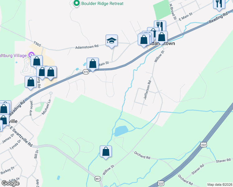 map of restaurants, bars, coffee shops, grocery stores, and more near 40 Misty Meadow Drive in Denver
