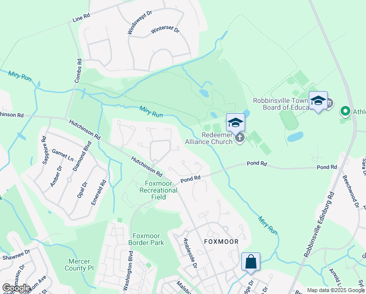 map of restaurants, bars, coffee shops, grocery stores, and more near 64 Andover Place in Robbinsville Township
