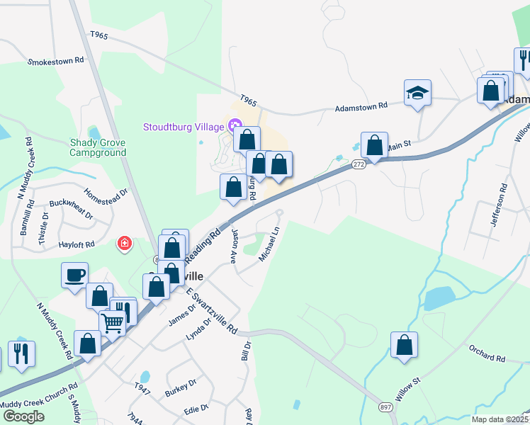 map of restaurants, bars, coffee shops, grocery stores, and more near 32 Rebecca Drive in Denver