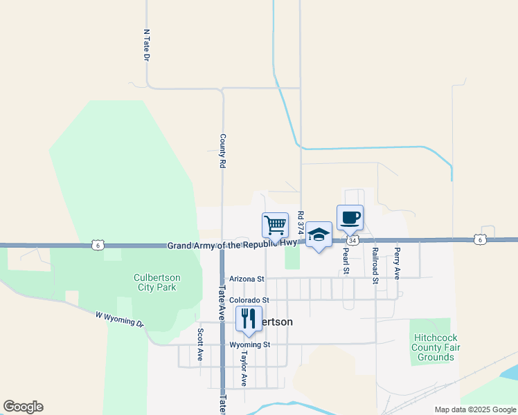 map of restaurants, bars, coffee shops, grocery stores, and more near 902 Kleven Avenue in Culbertson