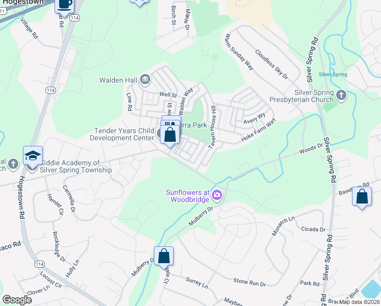 map of restaurants, bars, coffee shops, grocery stores, and more near 25 Summer Lane in Mechanicsburg