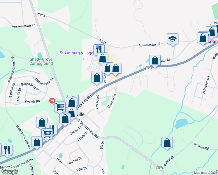 map of restaurants, bars, coffee shops, grocery stores, and more near 19 Rebecca Drive in Denver