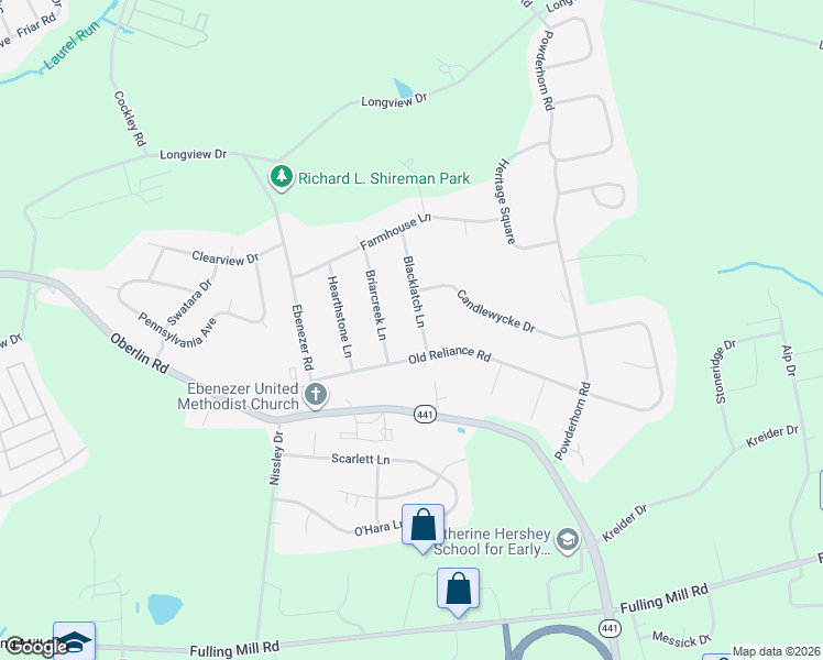 map of restaurants, bars, coffee shops, grocery stores, and more near 1804 Blacklatch Lane in Middletown