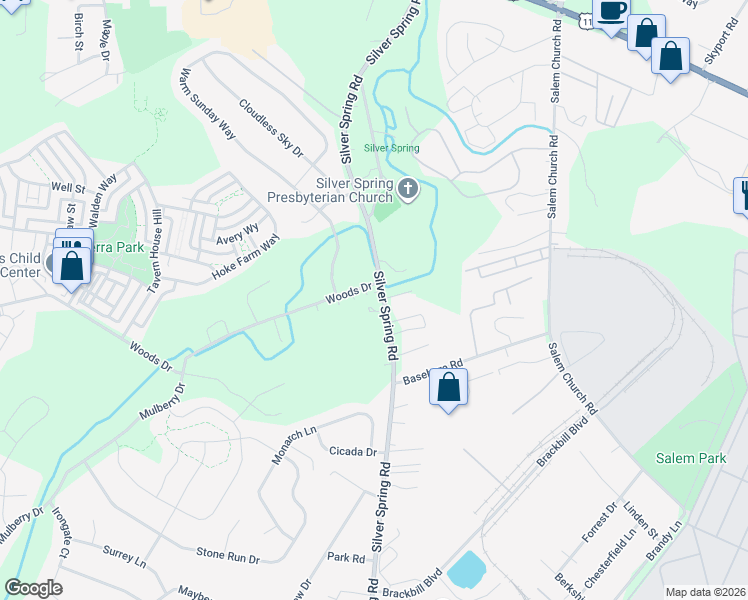 map of restaurants, bars, coffee shops, grocery stores, and more near 385 Silver Spring Road in Mechanicsburg