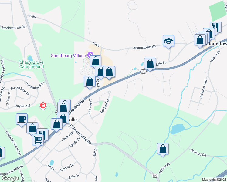 map of restaurants, bars, coffee shops, grocery stores, and more near 53 Michael Lane in Denver