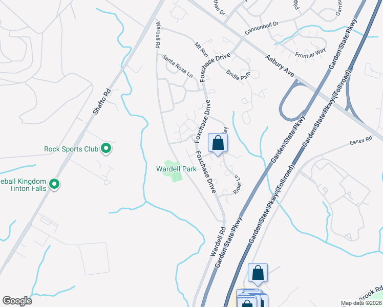 map of restaurants, bars, coffee shops, grocery stores, and more near 16 Saratoga Court in Tinton Falls