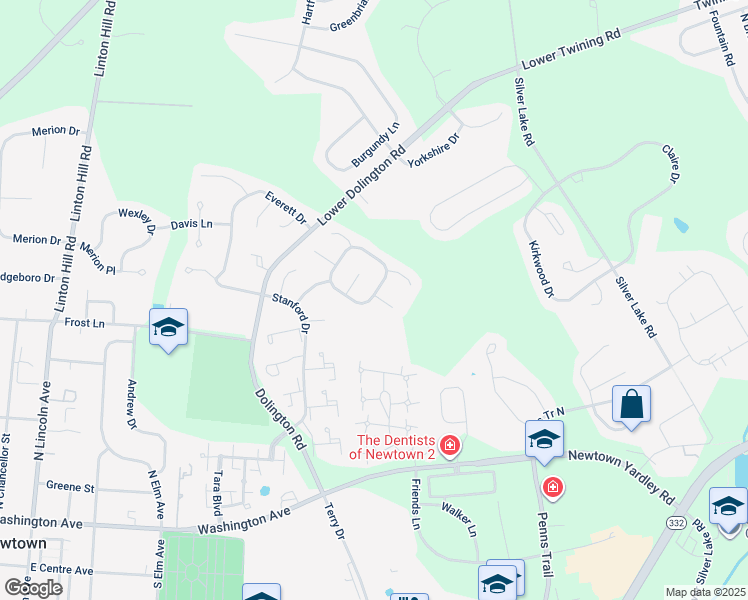 map of restaurants, bars, coffee shops, grocery stores, and more near 10 Derby Place in Newtown