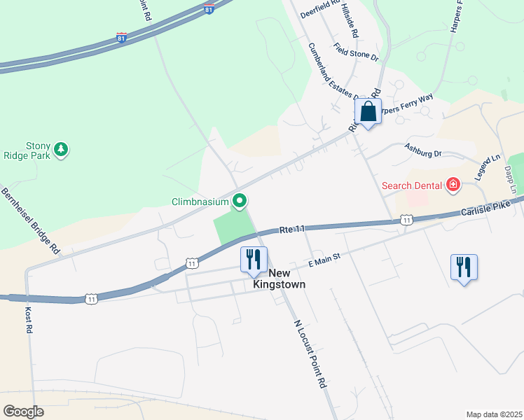 map of restaurants, bars, coffee shops, grocery stores, and more near 336 N Locust Point Rd in Mechanicsburg