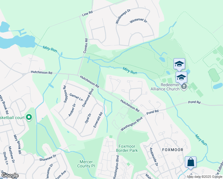 map of restaurants, bars, coffee shops, grocery stores, and more near 111 Walden Circle in Robbinsville