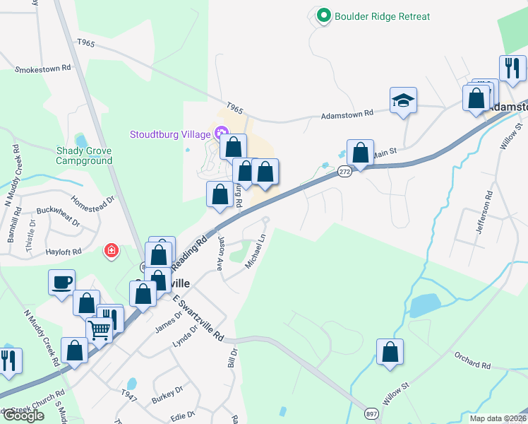 map of restaurants, bars, coffee shops, grocery stores, and more near 19 Rebecca Drive in Denver