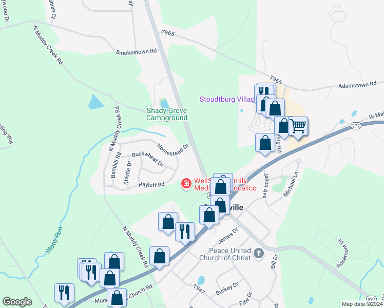 map of restaurants, bars, coffee shops, grocery stores, and more near 8 Hayloft Road in Denver