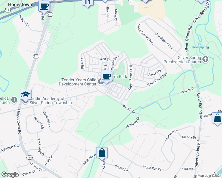 map of restaurants, bars, coffee shops, grocery stores, and more near 19 Summer Lane in Mechanicsburg
