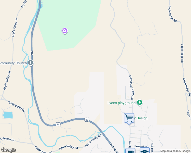 map of restaurants, bars, coffee shops, grocery stores, and more near 20 Eagle Nest Lane in Lyons