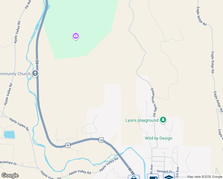 map of restaurants, bars, coffee shops, grocery stores, and more near 20 Eagle Nest Lane in Lyons
