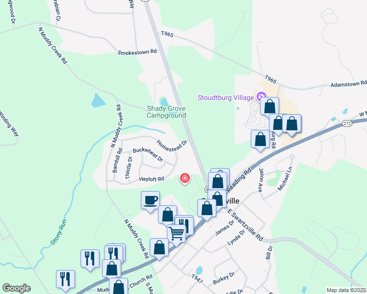 map of restaurants, bars, coffee shops, grocery stores, and more near 6 Homestead Drive in Denver
