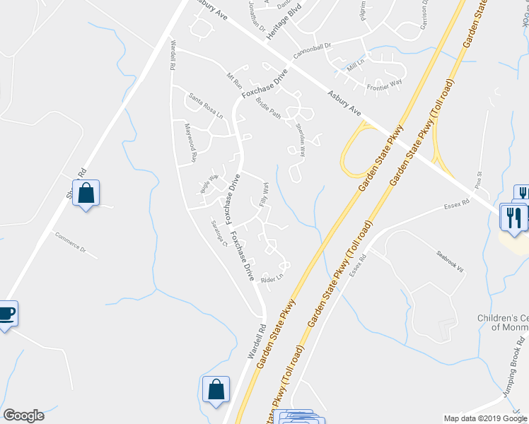 map of restaurants, bars, coffee shops, grocery stores, and more near 30 Crop Court in Tinton Falls