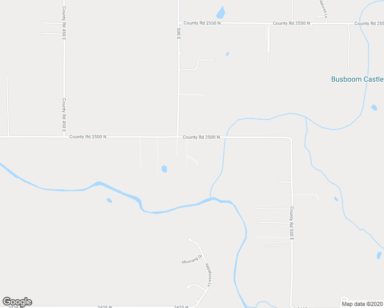map of restaurants, bars, coffee shops, grocery stores, and more near 505 2500N in Mahomet