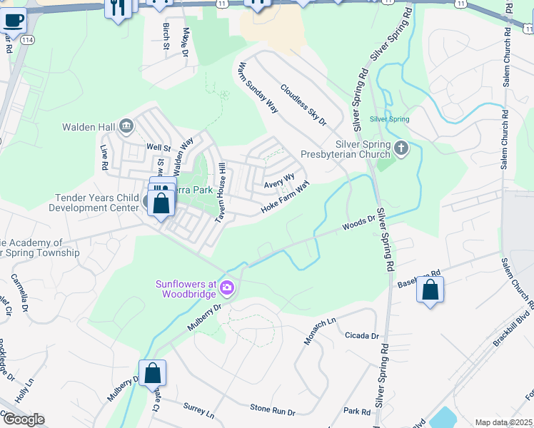 map of restaurants, bars, coffee shops, grocery stores, and more near 56 Hoke Farm Way in Mechanicsburg