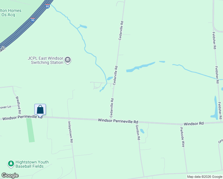 map of restaurants, bars, coffee shops, grocery stores, and more near 240 Cedarville Road in East Windsor