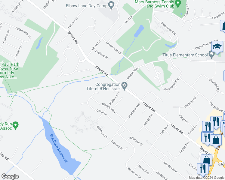 map of restaurants, bars, coffee shops, grocery stores, and more near 504 Sandstone Court in Warrington