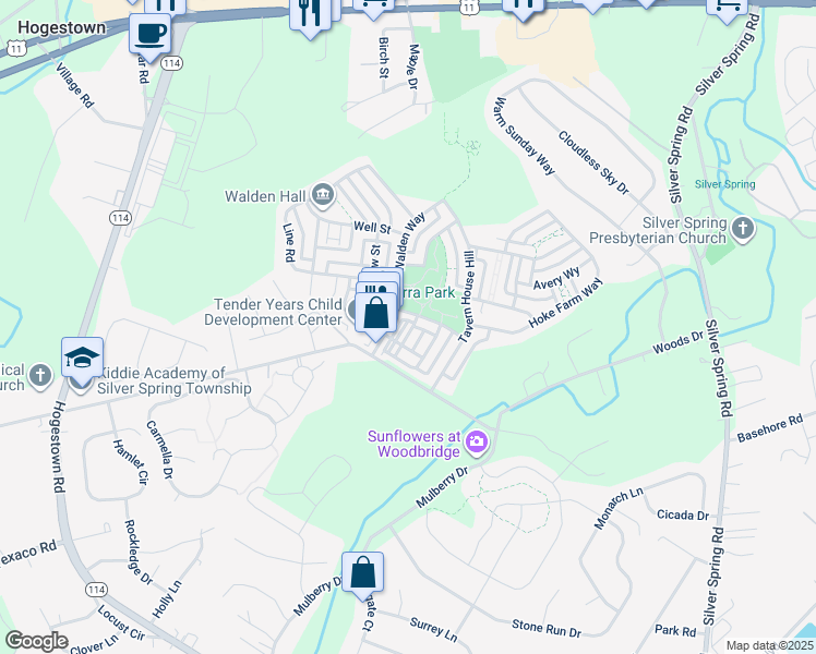 map of restaurants, bars, coffee shops, grocery stores, and more near 137 Summer Lane in Mechanicsburg