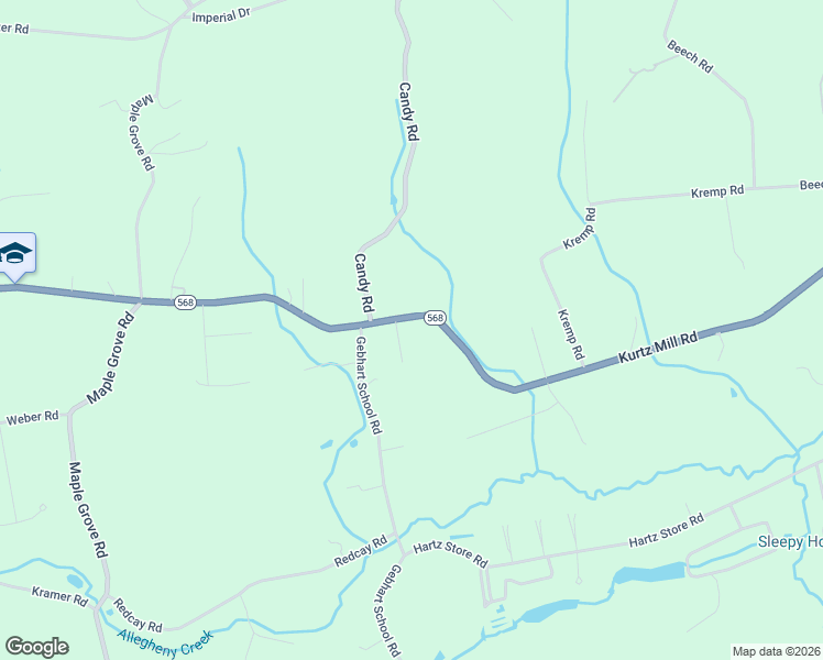 map of restaurants, bars, coffee shops, grocery stores, and more near 780 Kurtz Mill Road in Mohnton