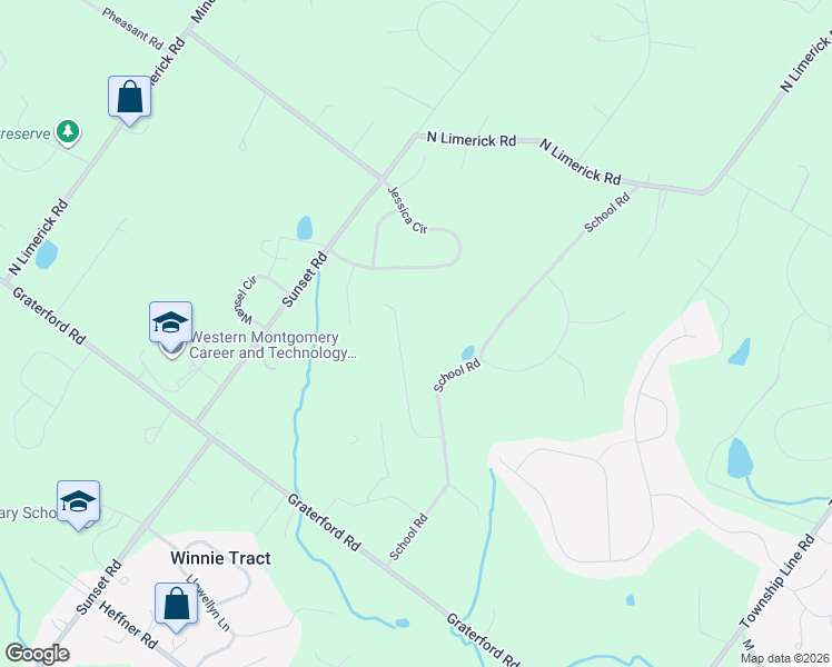 map of restaurants, bars, coffee shops, grocery stores, and more near 19 Northwood Lane in Schwenksville