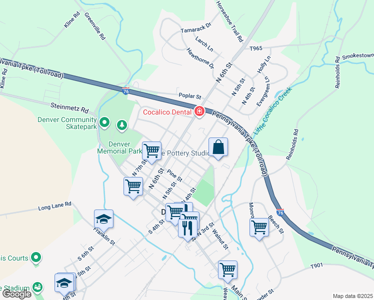 map of restaurants, bars, coffee shops, grocery stores, and more near 518 Locust Street in Denver