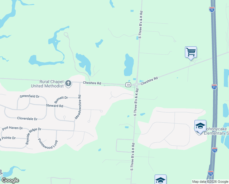 map of restaurants, bars, coffee shops, grocery stores, and more near 6246 Cheshire Road in Galena