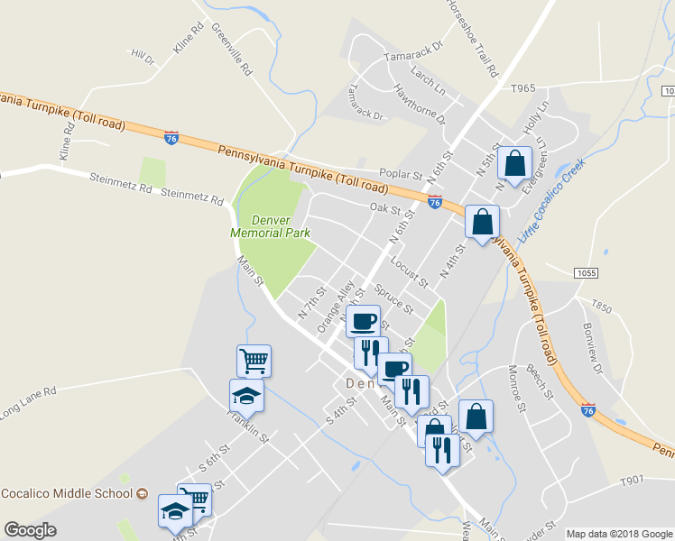 map of restaurants, bars, coffee shops, grocery stores, and more near 299 North 7th Street in Denver