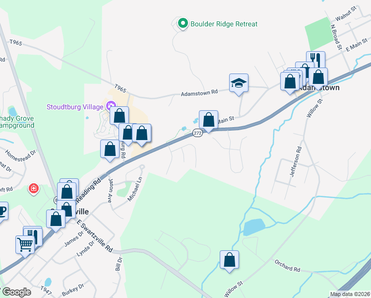 map of restaurants, bars, coffee shops, grocery stores, and more near 15 Rollingview Lane in Denver