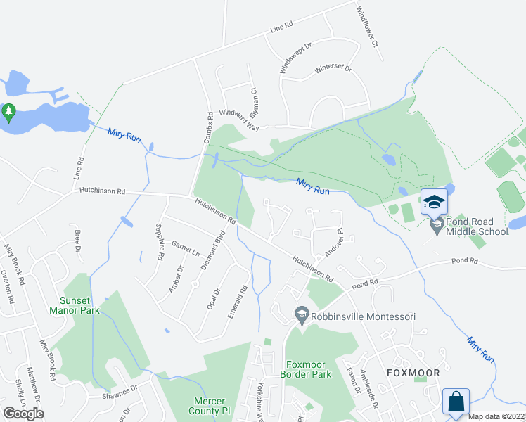 map of restaurants, bars, coffee shops, grocery stores, and more near 411 Walden Circle in Robbinsville Township