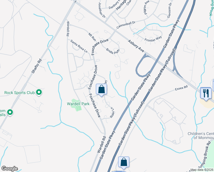 map of restaurants, bars, coffee shops, grocery stores, and more near 3 Crop Court in Tinton Falls