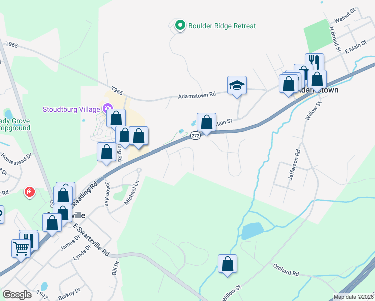 map of restaurants, bars, coffee shops, grocery stores, and more near 15 Rollingview Ln in Denver