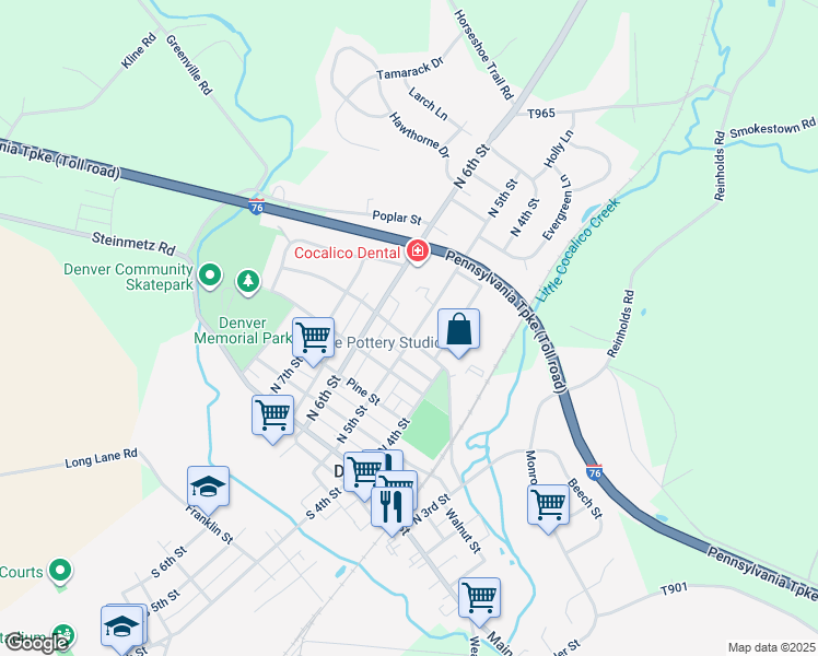 map of restaurants, bars, coffee shops, grocery stores, and more near 509 Locust Street in Denver