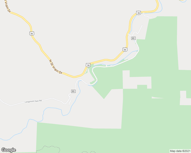 map of restaurants, bars, coffee shops, grocery stores, and more near 1033 Longmont Dam Road in Lyons