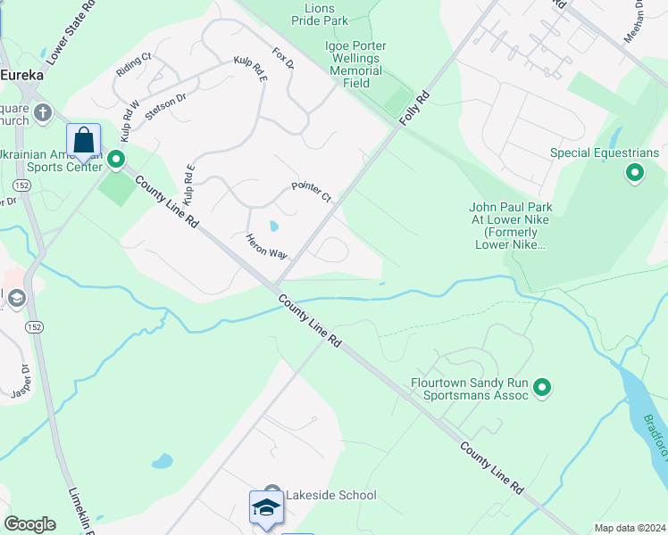 map of restaurants, bars, coffee shops, grocery stores, and more near 3006 Tyler Way in Chalfont