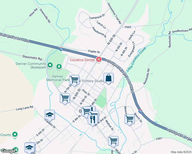 map of restaurants, bars, coffee shops, grocery stores, and more near 513 Locust Street in Denver