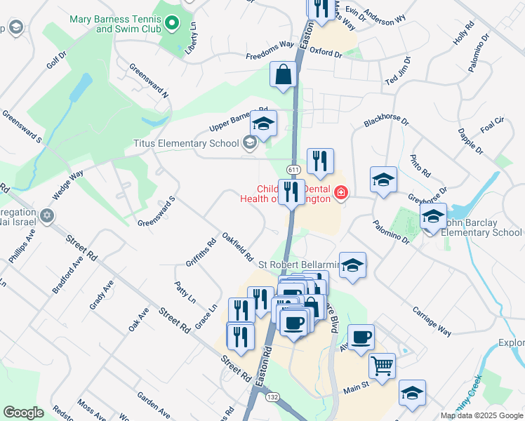map of restaurants, bars, coffee shops, grocery stores, and more near 913 Chatfield Road in Warrington