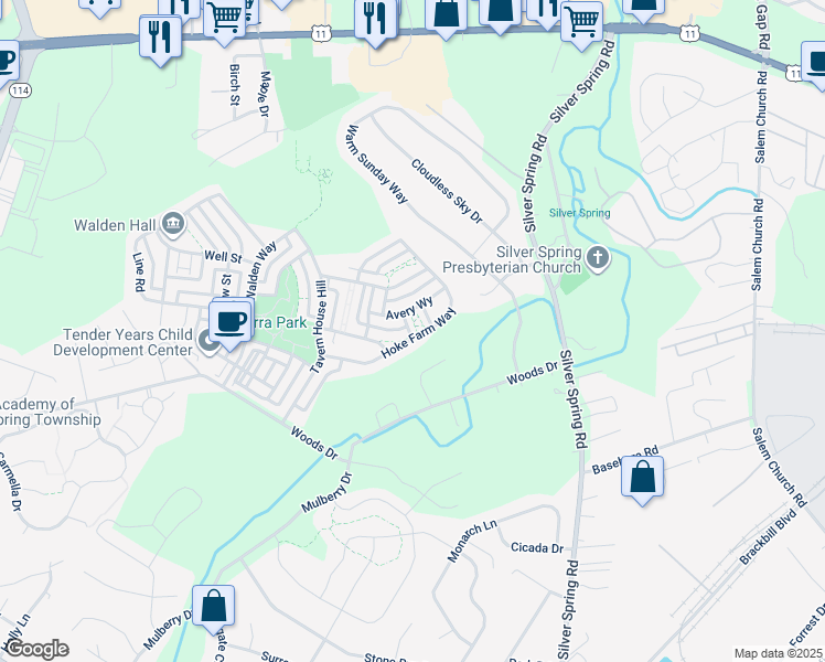 map of restaurants, bars, coffee shops, grocery stores, and more near 108 Morefield Way in Mechanicsburg