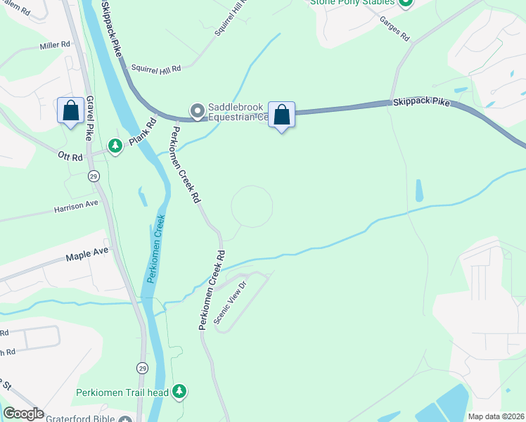 map of restaurants, bars, coffee shops, grocery stores, and more near 4805 Rainbow Ridge Circle in Schwenksville