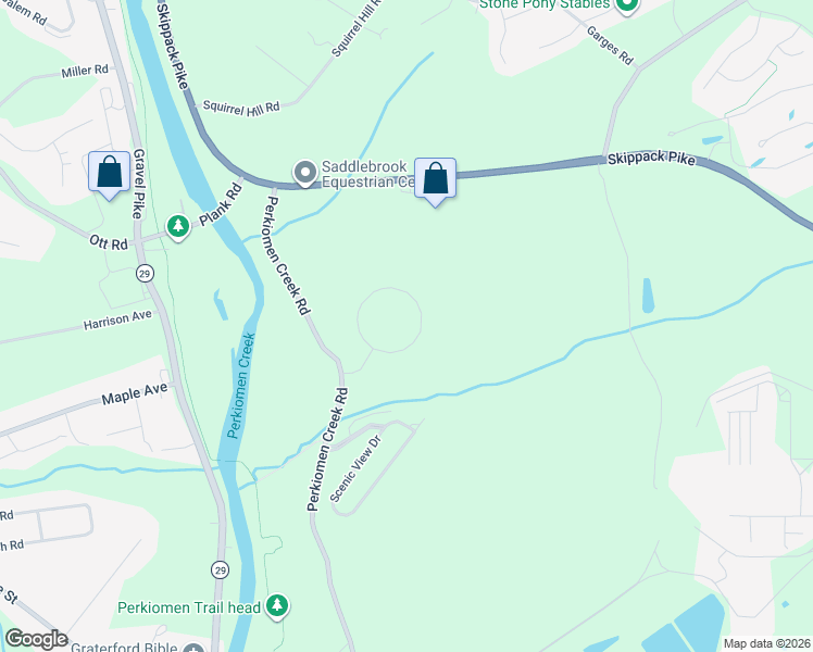 map of restaurants, bars, coffee shops, grocery stores, and more near 4805 Rainbow Ridge Circle in Schwenksville