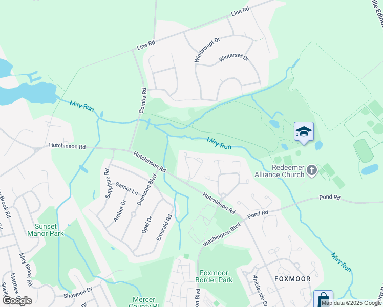 map of restaurants, bars, coffee shops, grocery stores, and more near 411 Walden Circle in Robbinsville Township