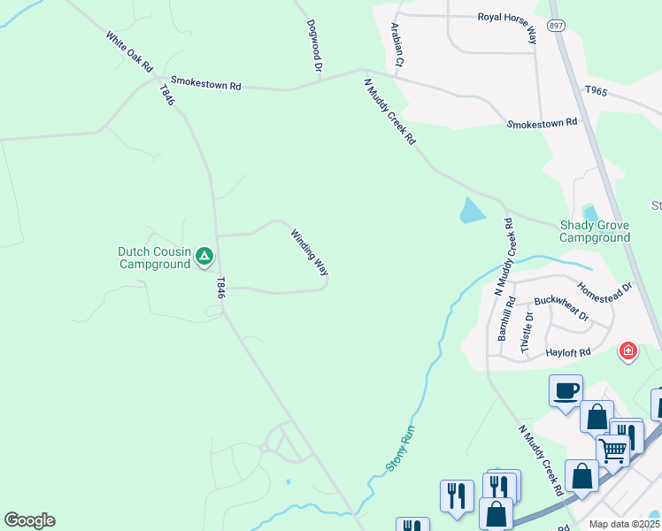 map of restaurants, bars, coffee shops, grocery stores, and more near 17 Winding Way in Denver