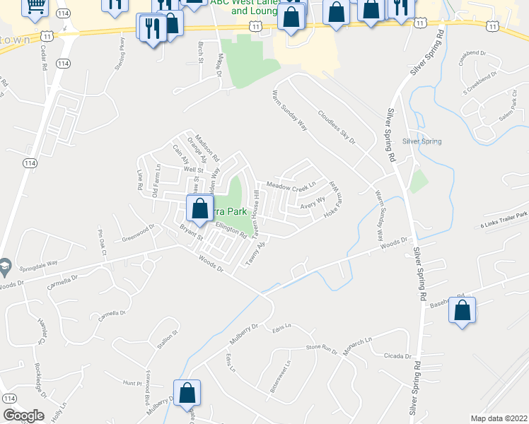 map of restaurants, bars, coffee shops, grocery stores, and more near 43 Porter Alley in Mechanicsburg