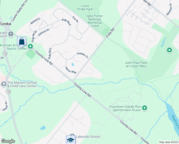 map of restaurants, bars, coffee shops, grocery stores, and more near 3005 Tyler Way in Chalfont