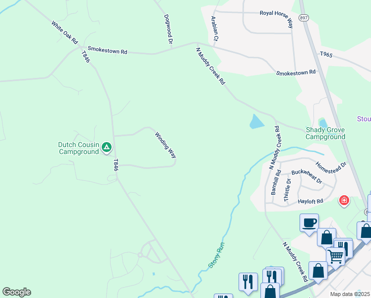 map of restaurants, bars, coffee shops, grocery stores, and more near 17 Winding Way in Denver