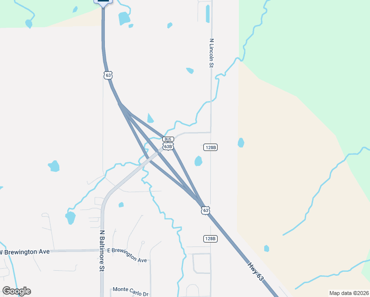 map of restaurants, bars, coffee shops, grocery stores, and more near 4113 North Lincoln Street in Kirksville