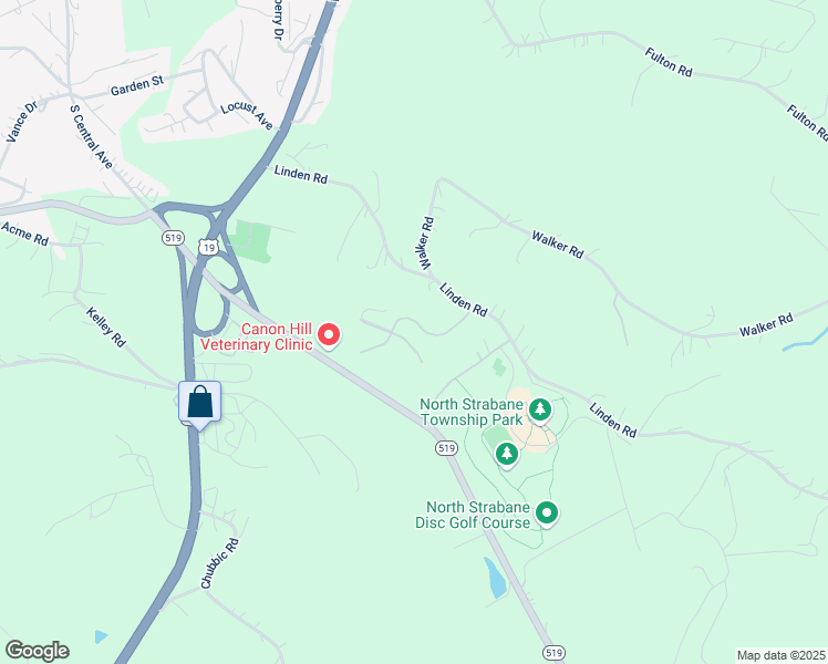 map of restaurants, bars, coffee shops, grocery stores, and more near 142 Legacy Drive in Canonsburg